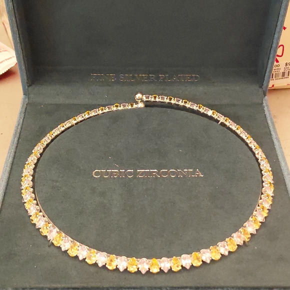 Jewelry - Cubic Zirconia Silver Plated Necklace Gift